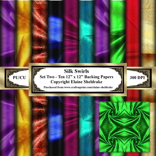 Silk Swirles - Set Two - Ten 12 x 12 Backing Papers