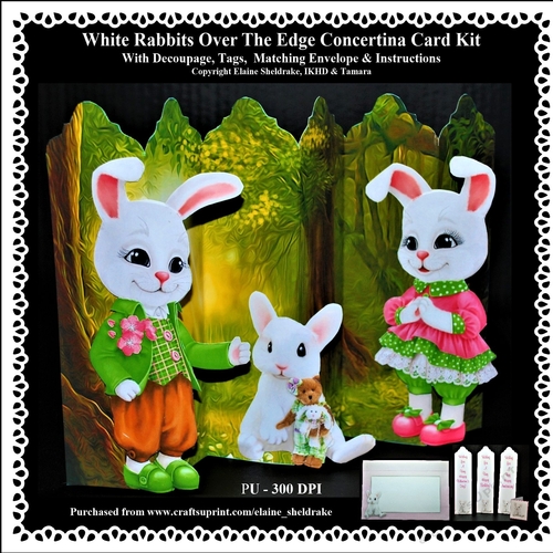 White Rabbits - Over the Edge Concertina Card Kit 