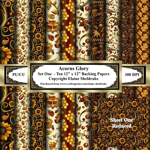 Autumn Glory - Set One - Ten 12 x 12 Backing Papers