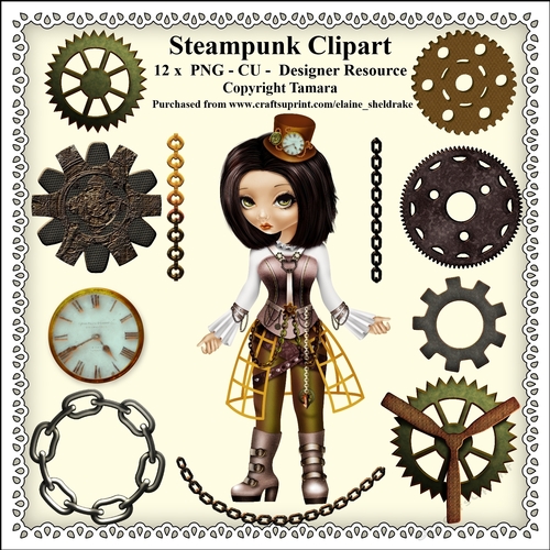 Steampunk Set One - CU - PNG Clipart - Designer Resource Kit