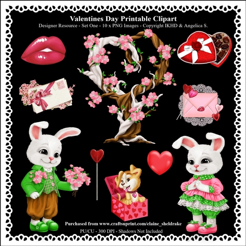 Valentines Day Printable Clipart - Set One - Designers Resource Kit
