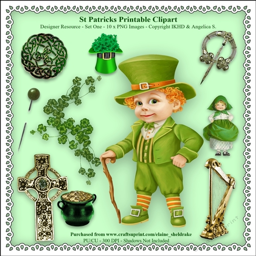 St Patricks Day - Printable Clipart - Set One - Designers Resource Kit