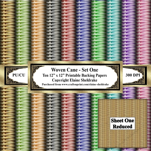 Woven Cane - Set One - Pastel -  Ten 12 x 12 Printable Backing Papers 