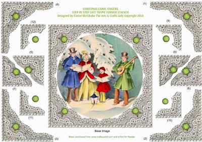 Christmas Carol Singers - S by S Lace Frame Corner Stacker
