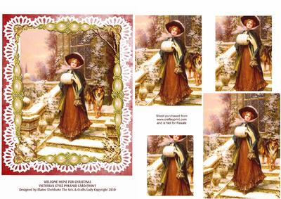Welcome Home for Christmas Victorian Style Pyramid Card