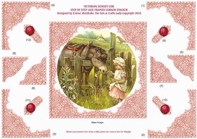 Victorian Donkey Girl S by S Lace Framed Corner Stackers