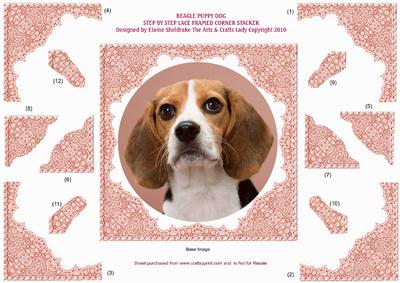 Beagle Puupy Hound Dog Sbys Lace Framed Corner Stacker