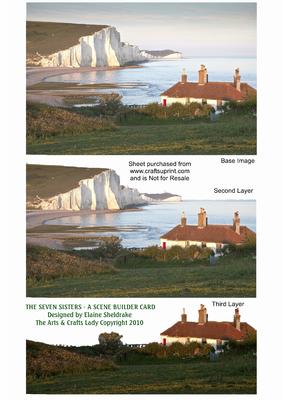 The Seven Sisters Sussex England a Scene Builder Card Front