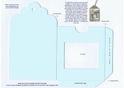 Giant Pale Blue Window Pocket Tag Card
