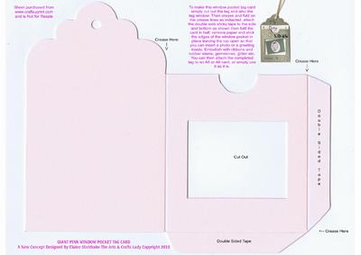 Giant Pale Pink Window Pocket Tag Card