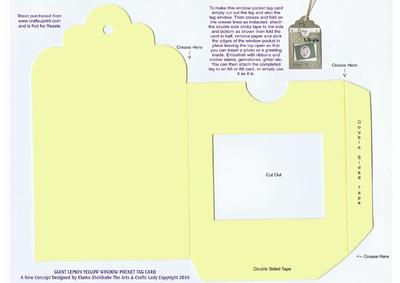 Giant Lemon Yellow Window Pocket Tag Card