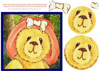 Honey the Teddy Bear in Bluebellwood - Double Pyramid Card