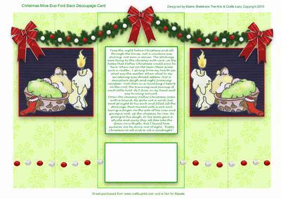 Christmas Mice Duo Fold Back 3 Panel Card