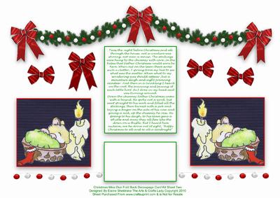 Christmas Mice Duo Fold Back 3 Panel Decoupage for Card
