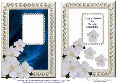 Silver & Diamond Anniversary, Birthday or Wedding Decoupage