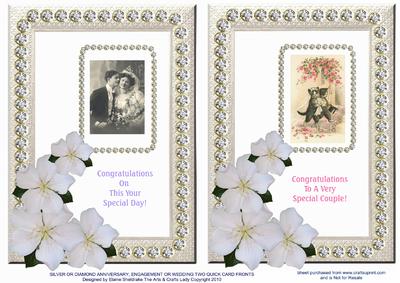 2 x Silver & Diamond Anniversary, Engagement or Wedding