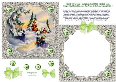 Christmas Square - Snowflake Cottage - Shaker Card