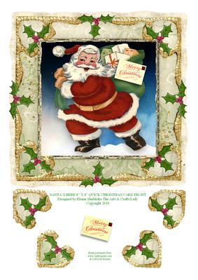 Santa is Here 8x8 Quick Square Christmas Card Front
