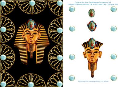 Egyptian Boy King Tutankhamun Decoupage Card