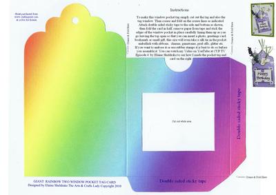 Giant Rainbow 2 Window Pocket Tag for Cards & Scrapbooking