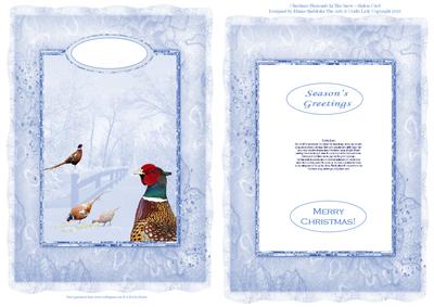 Christmas Pheasant in the Snow - A5 Shaker Card & Sentiments