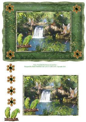 Fairy Waterfall the Fairies Secret Pool Decoupage Card