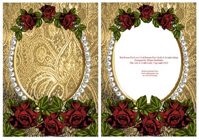 Red Roses for Love Oval Frames for Cards & Scrapbooking