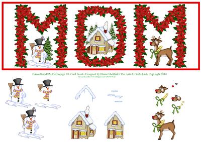Poinsettia Mom Decoupage Dl Card Front