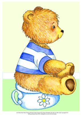 A4 Teddy Bear Potty Training Nursery Poster