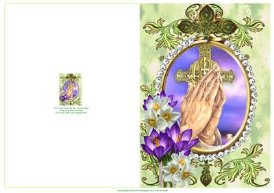 Say a Little Prayer for Me - Praying Hands - Cut & Fold Card