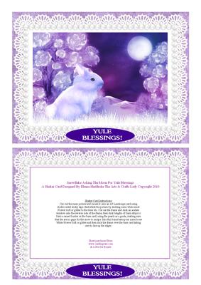 Snowflake Asking the Moon for Yule Blessings Shaker Card