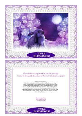 Snow Shadow Asking the Moon for Yule Blessings Shaker Card