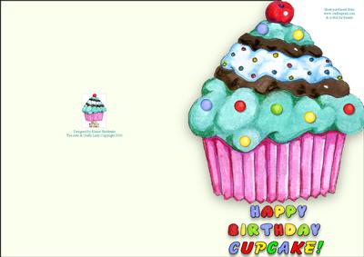 Happy Birthday Cupcake Cut Out & Fold Quick Card