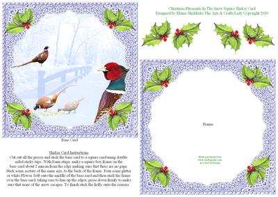 Christmas Pheasants in the Snow Square Shaker Card