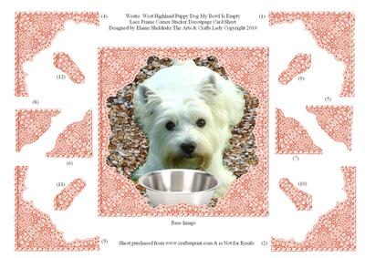 Westie West Highland Puppy Dog My Bowl is Empty
