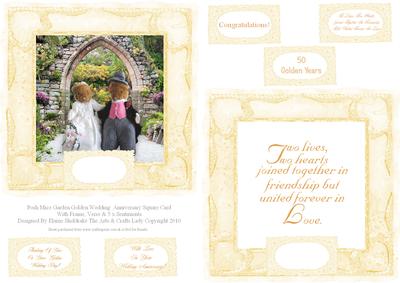 Posh Mice Garden Golden Wedding Anniversary Square Card