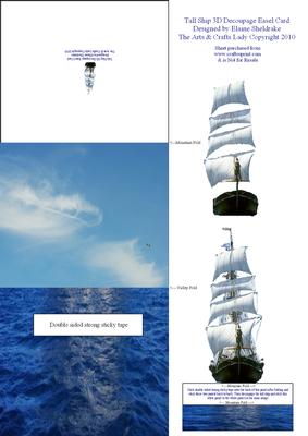 Tall Ship 3D Decoupage Easel Card