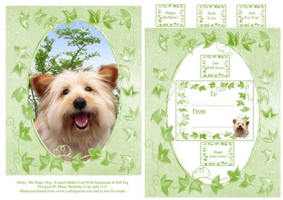 Smiley the Puppy Dog Frame Card with Sentiments & Gift Tag