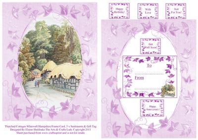 Thatched Cottages Wherwell Hampshire Card & Sentiments