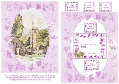 Crowcombe Village Somerset Frame Card Sentiments & Gift Tag