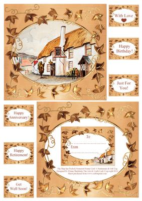 The Ship Inn Porlock Somerset Card Frame Sentiments Gift Tag