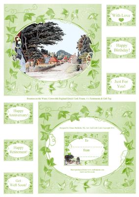 Bourton on the Water Cotswold Quick Card,frame & Sentiments