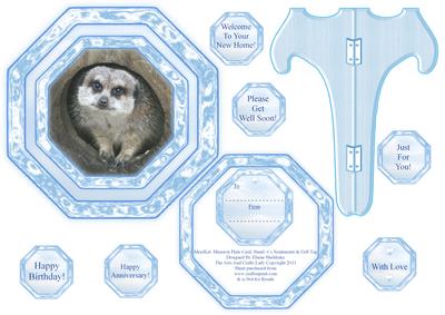 Meerkat Mansion Plate Card, Stand, 6 x Sentiments & Gift Tag