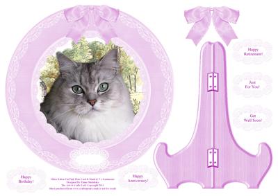 Mikie the Chinchilla Ragdoll Plate Card, Stand & Sentiments