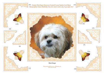 Stanley the Shih Tzu Dog Decoupage Lace Frame Corner Stacker