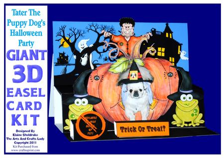 Tater the Puppy Dog's Halloween Party Giant A4 3D Easel Card