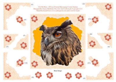 Owl Be Here - 3D Lace Framed Decoupage Corner Stacker