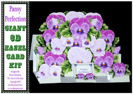 Pansy Perfection - Giant 3D A4 Easel Card Kit