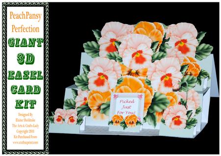 Peach Pansy Perfection - Giant 3D A4 Easel Card Kit