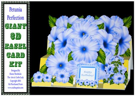 Petunia Perfection 3D A4 Giant Easel Card Kit